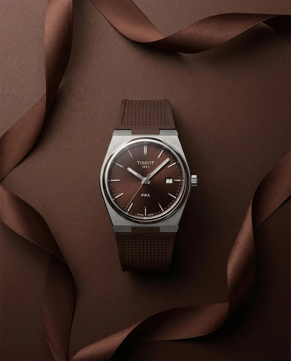 TISSOT PRX SILICONE CHOCOLATE 42 MM