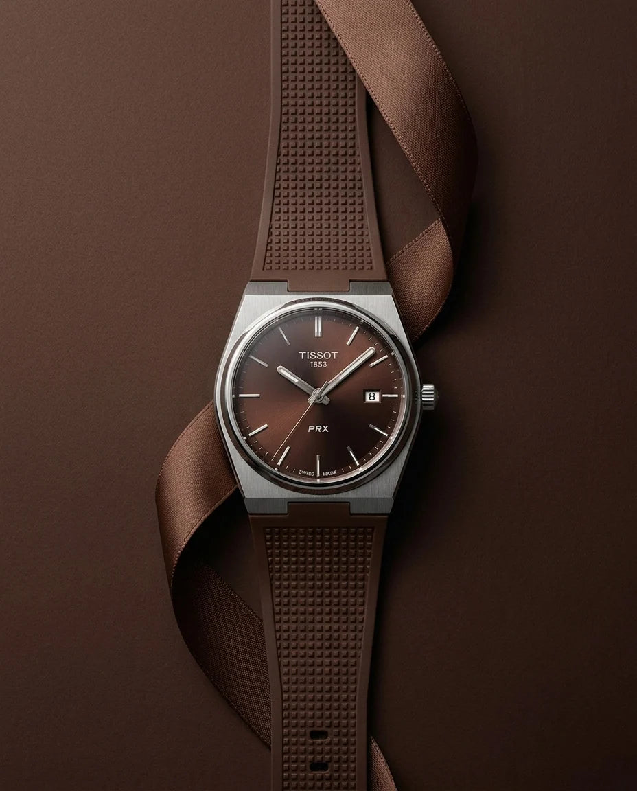 TISSOT PRX SILICONE CHOCOLATE 42 MM