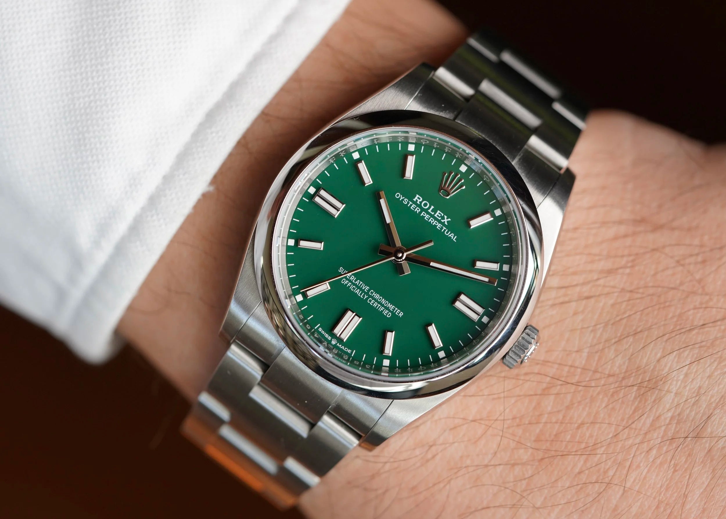 Rolex Oyster Perpetual Vert - Mouvement Automatique