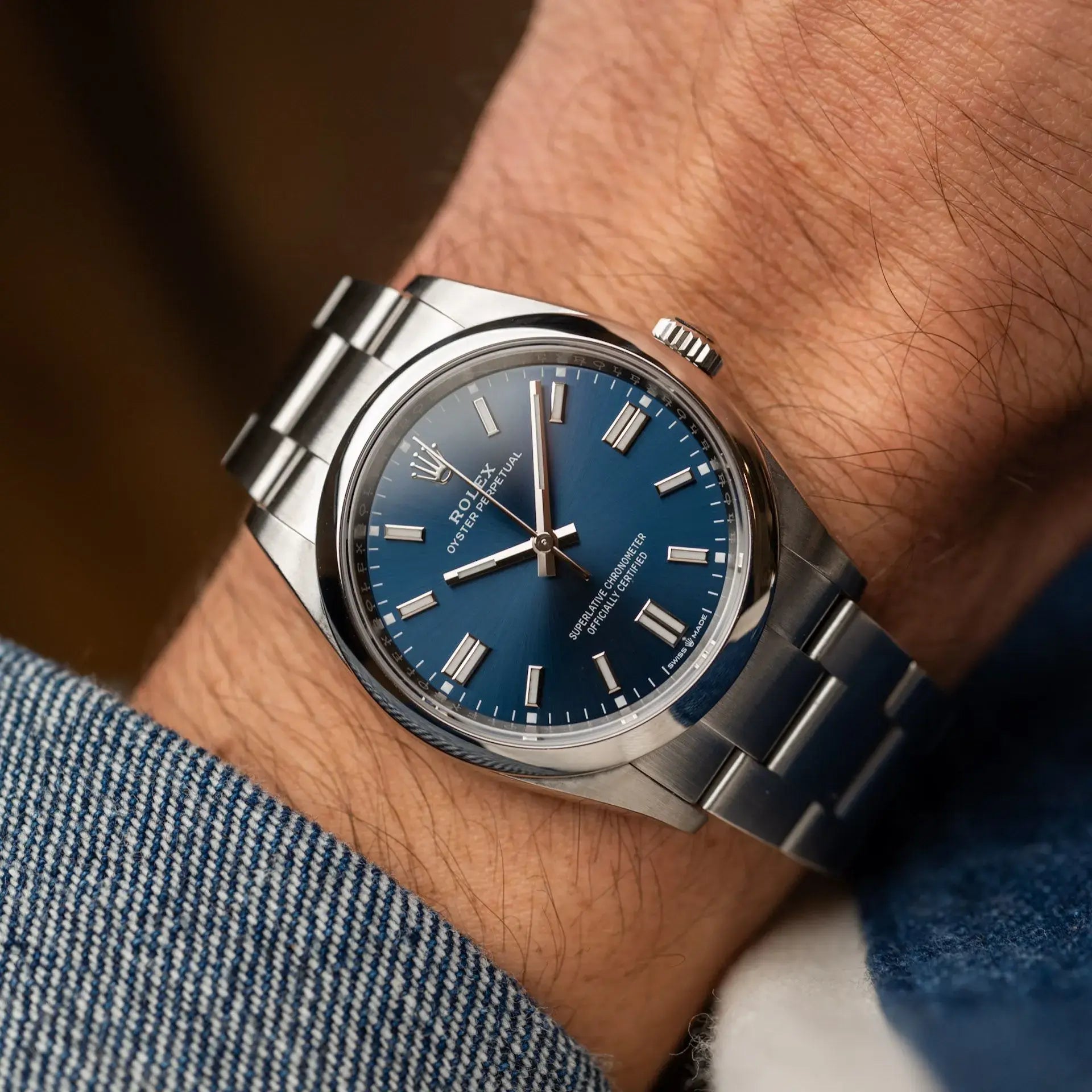 Rolex Oyster Perpetual Bleu - Mouvement Automatique