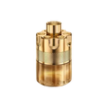 Gold Azzaro perfume bottle on a white background