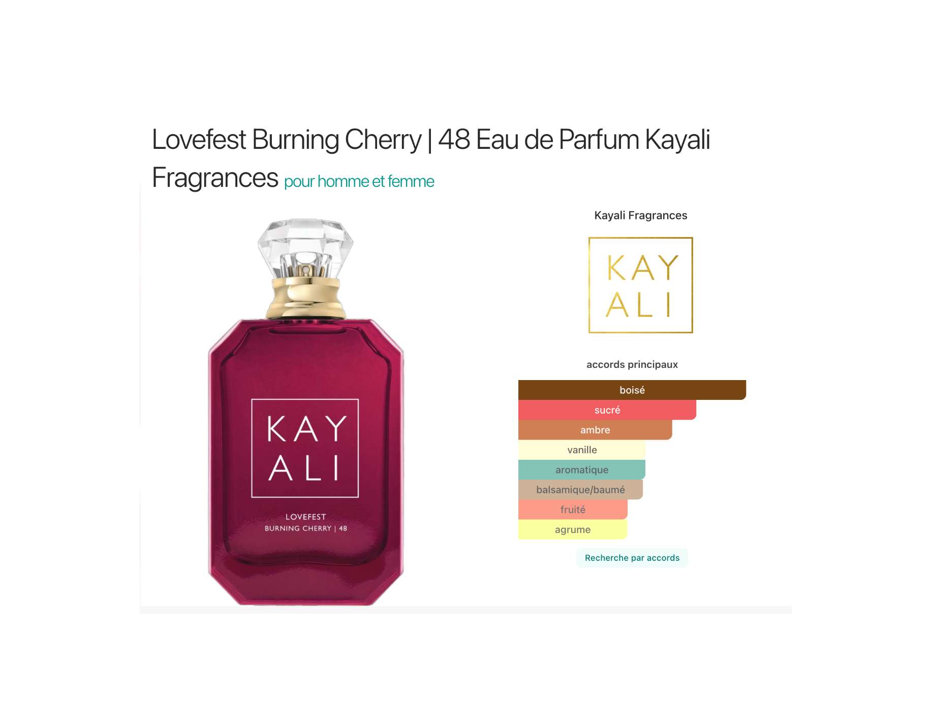 Lovefest Burning Cherry | 48 Kayali Fragrances EDP Unisexe