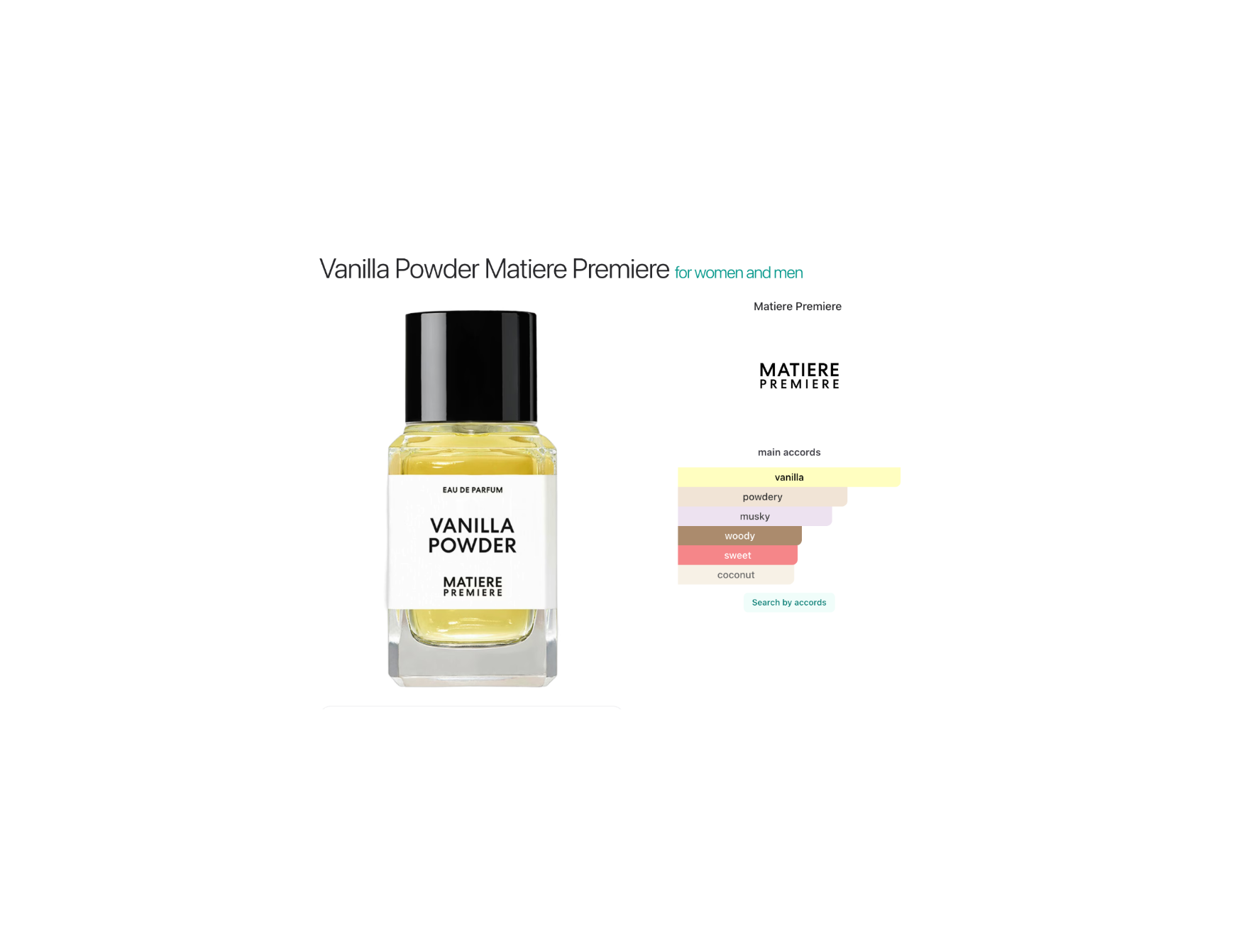 Vanilla Powder Matiere Premiere UNISEX