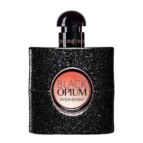 Yves Saint Laurent Black Opium perfume bottle on a white background